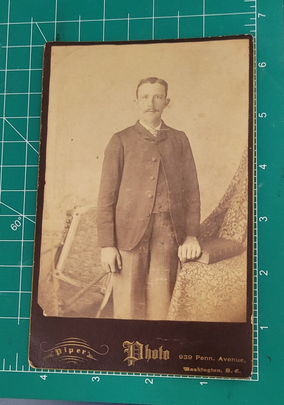Antique Victorian Cabinet Card Dashing Gentleman Al Shaw Piper Washington DC
